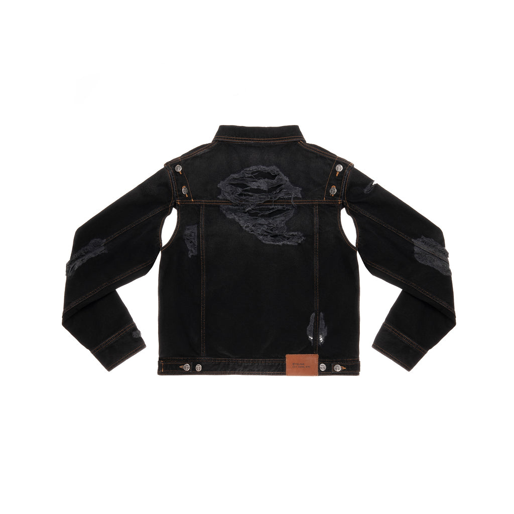 Detachable Jean Jacket - Distressed Black - Jackets & Outerwear