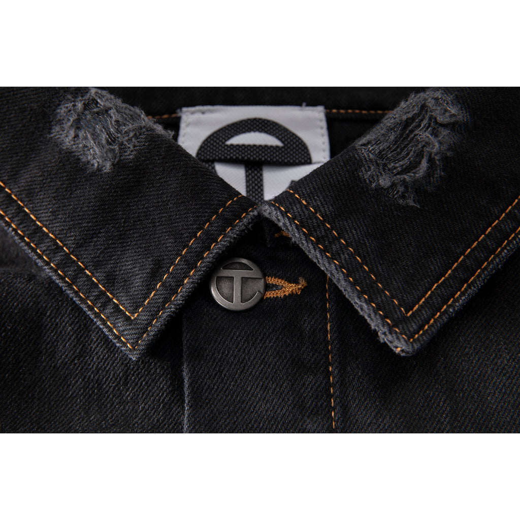 Detachable Jean Jacket - Distressed Black - Jackets & Outerwear