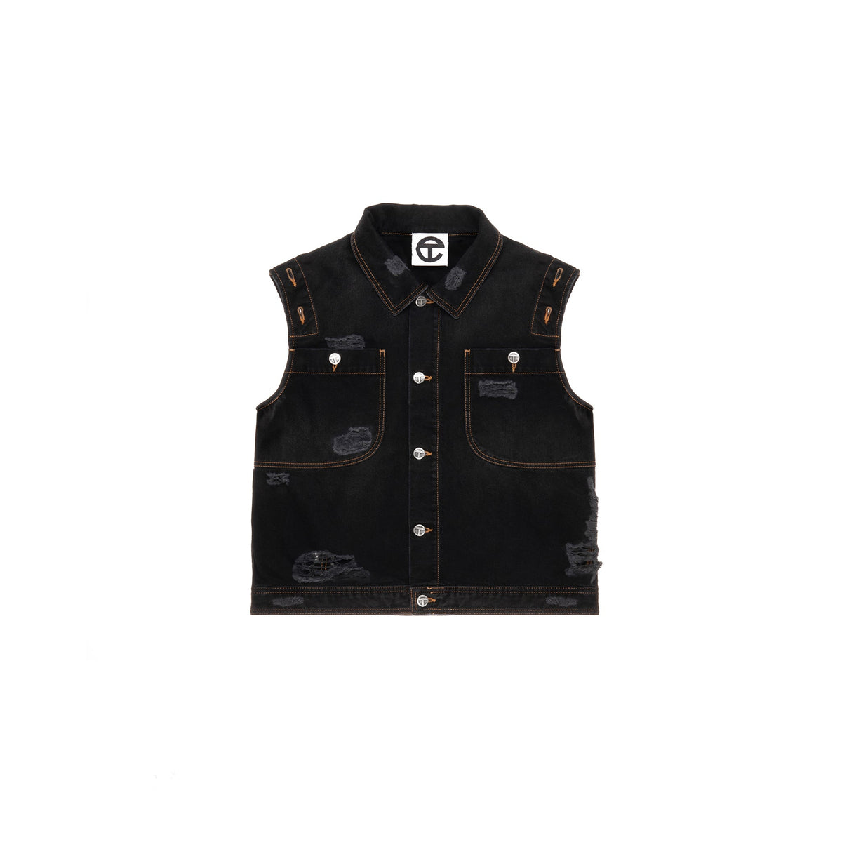 Detachable Jean Jacket - Distressed Black - Jackets & Outerwear