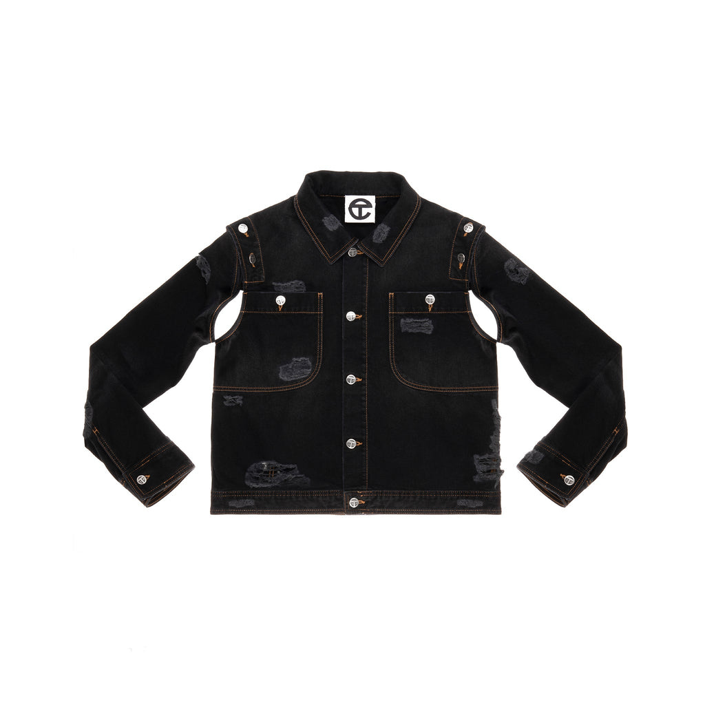 Detachable Jean Jacket - Distressed Black - Jackets & Outerwear