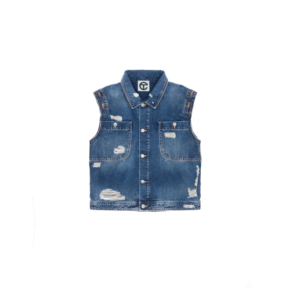 Detachable Jean Jacket - Distressed Blue - Jackets & Outerwear