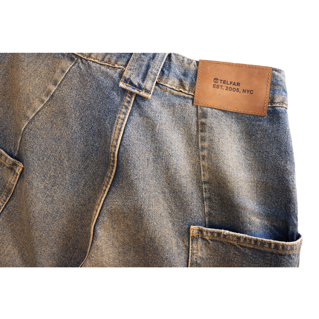 Dirty Baggy Jean Short - Blue - Pants & Shorts
