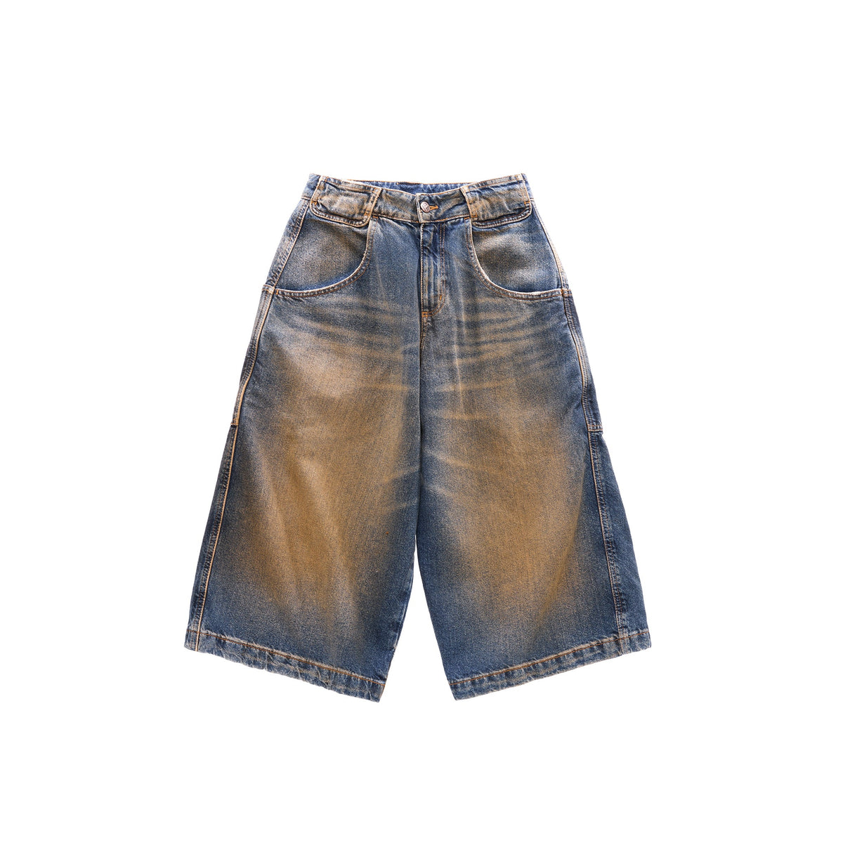 Dirty Baggy Jean Short - Blue - Pants & Shorts