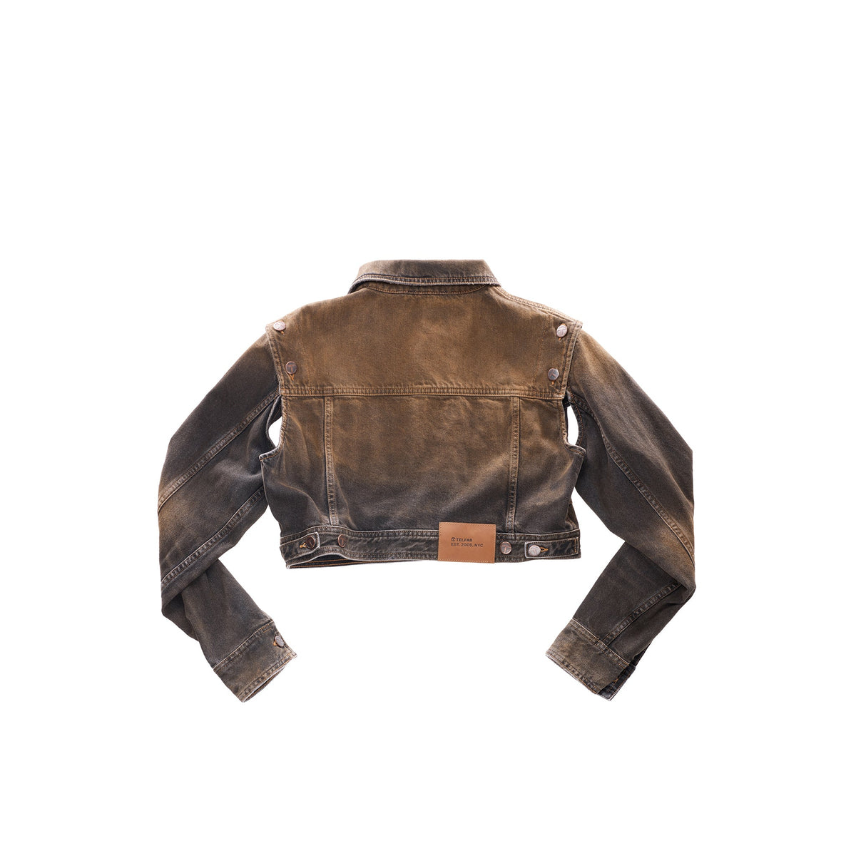Dirty Cropped Detachable Jean Jacket - Black - Jackets & Outerwear