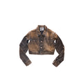 Dirty Cropped Detachable Jean Jacket - Black - Jackets & Outerwear