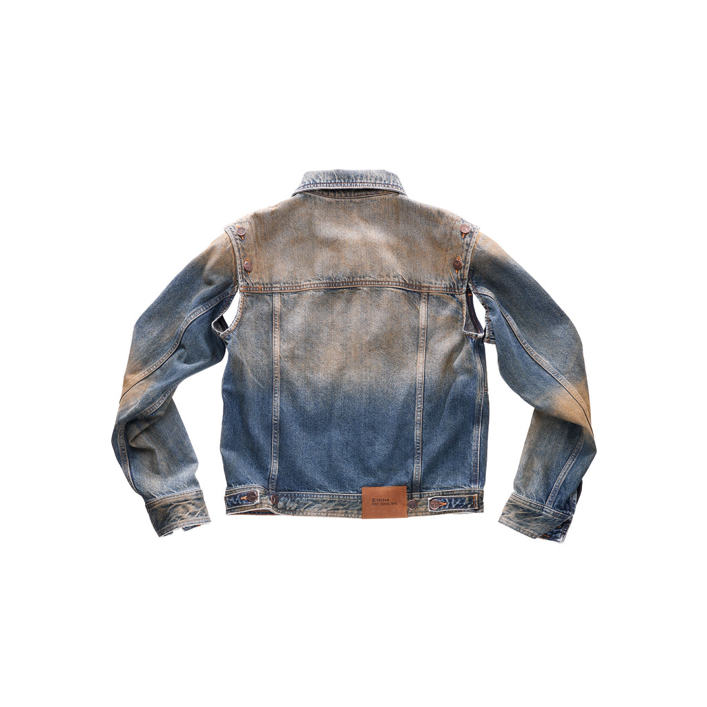 Dirty Detachable Jean Jacket - Blue - Jackets & Outerwear