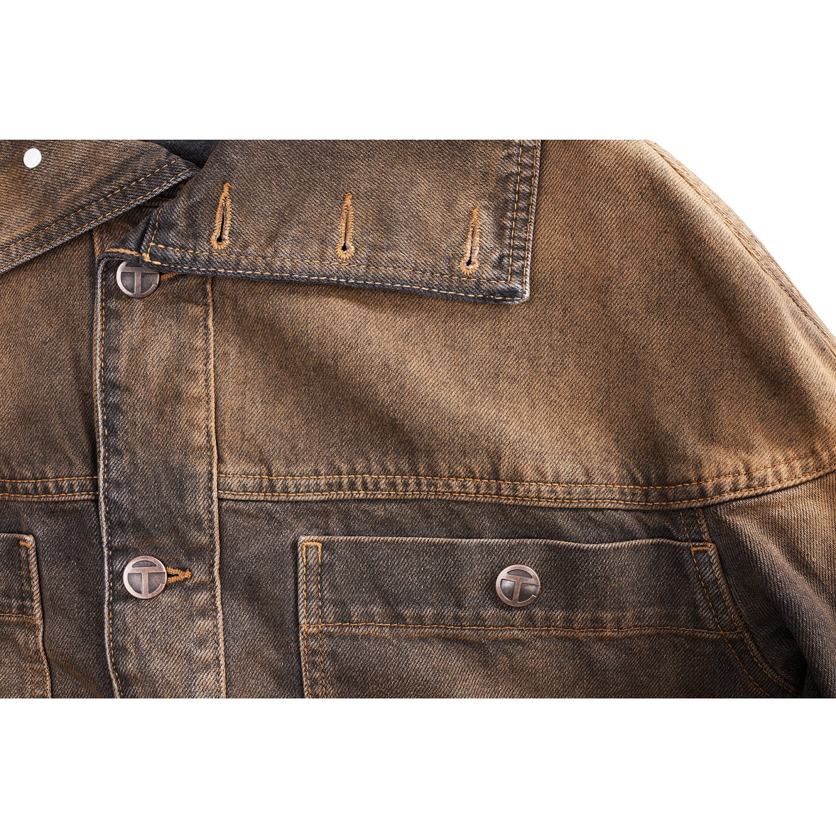 Dirty High Collar Jean Jacket - Black - Jackets & Outerwear