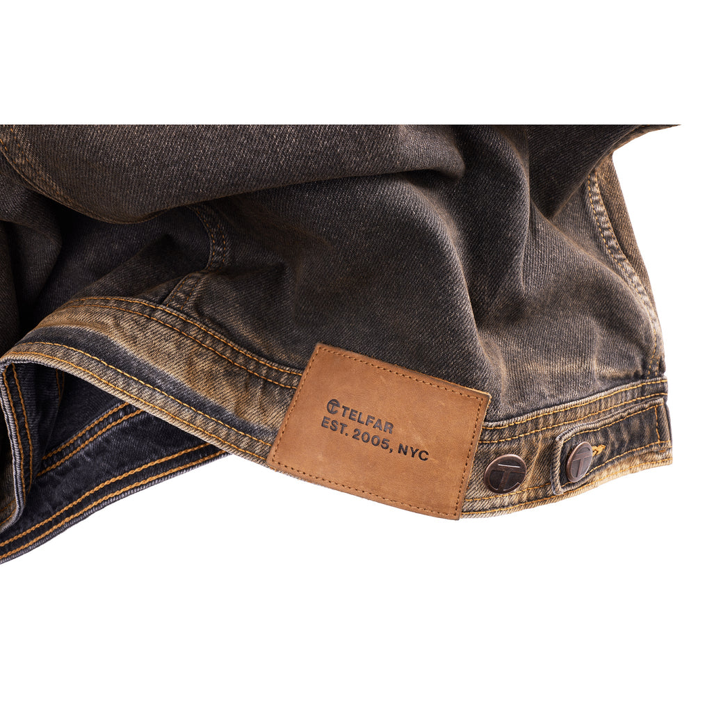 Dirty High Collar Jean Jacket - Black - Jackets & Outerwear