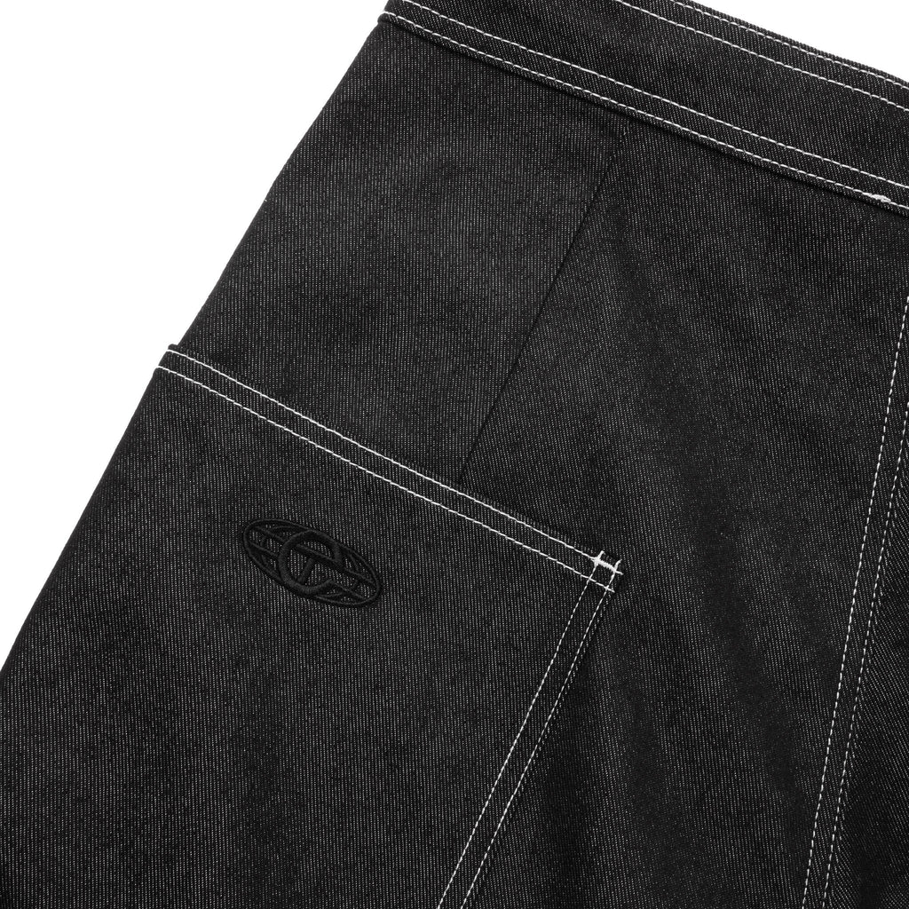 Barrel-Leg Drawstring Jean - Black - Pants & Shorts