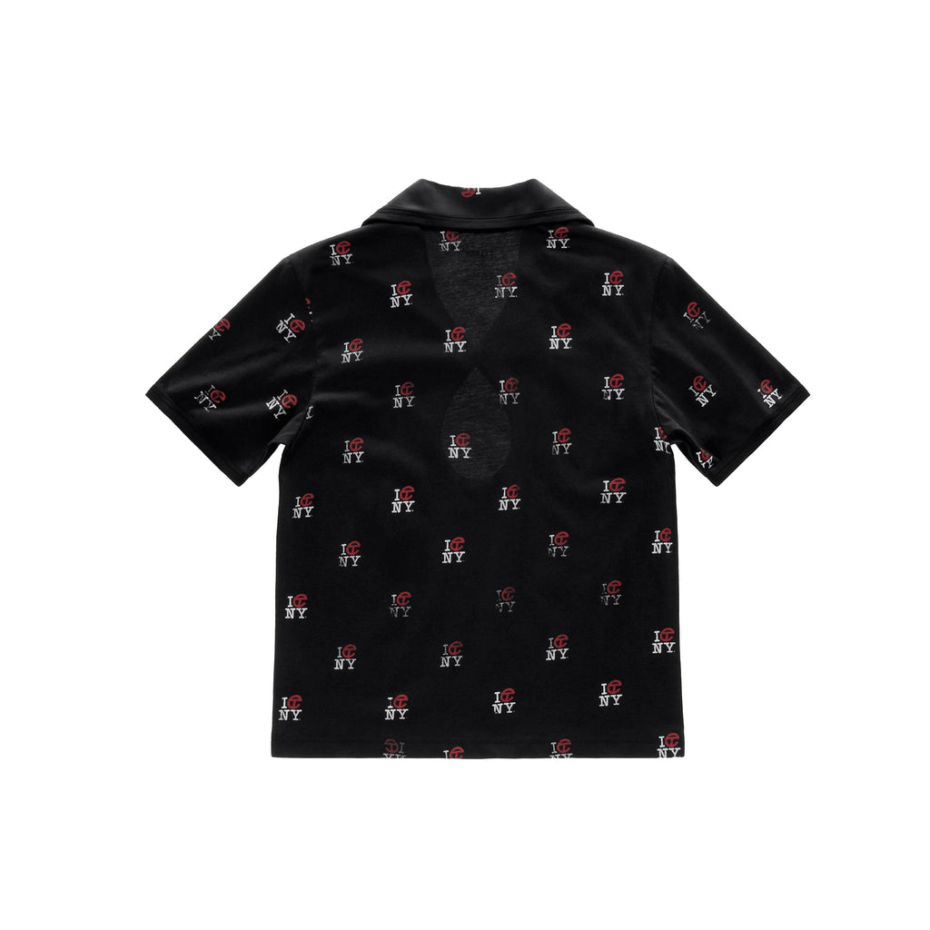 Infinity Canal All Over Collar T - Black - Tops & T-Shirts