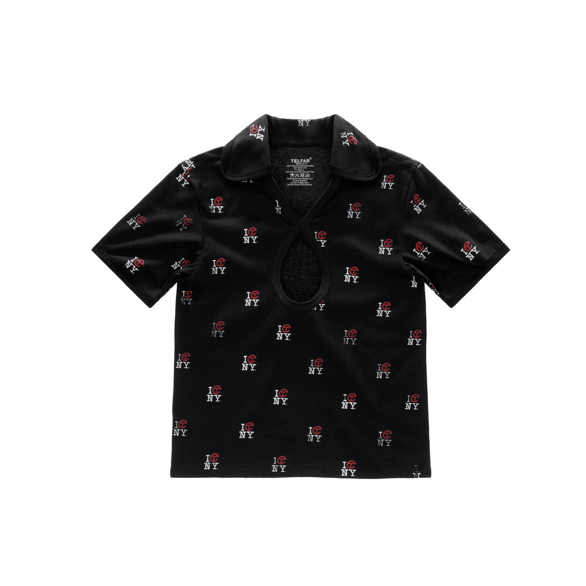 Infinity Canal All Over Collar T - Black - Tops & T-Shirts