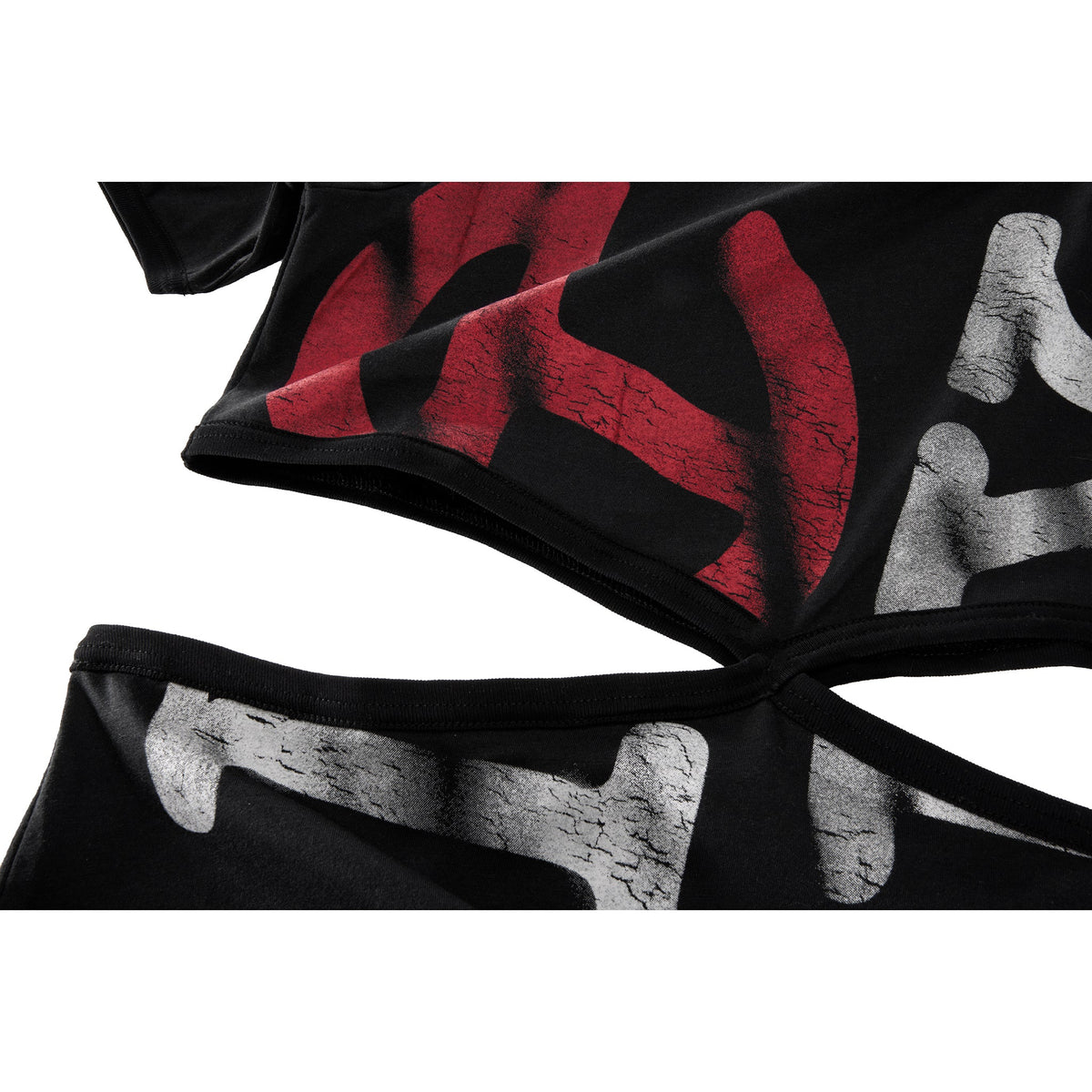 Infinity Canal Cut Waist T - Black - Tops & T-Shirts