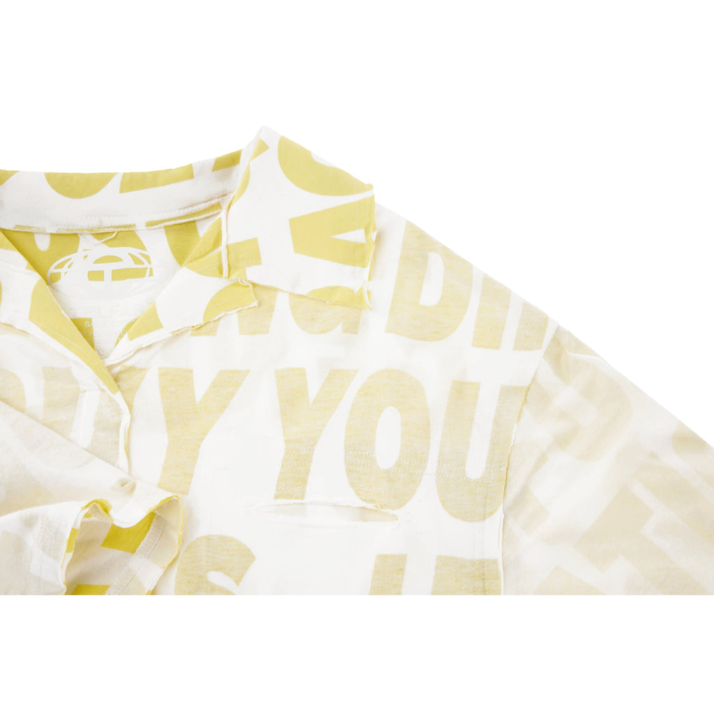 Mission Crop Split T Dress Shirt - Lime - Tops & T-Shirts