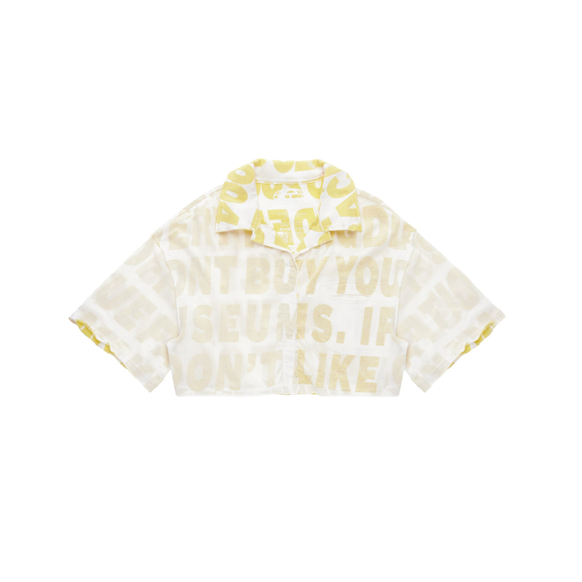 Mission Crop Split T Dress Shirt - Lime - Tops & T-Shirts