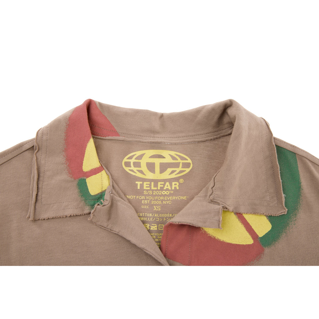 Telephone Tall Split Dress Shirt - Mud - Tops & T-Shirts