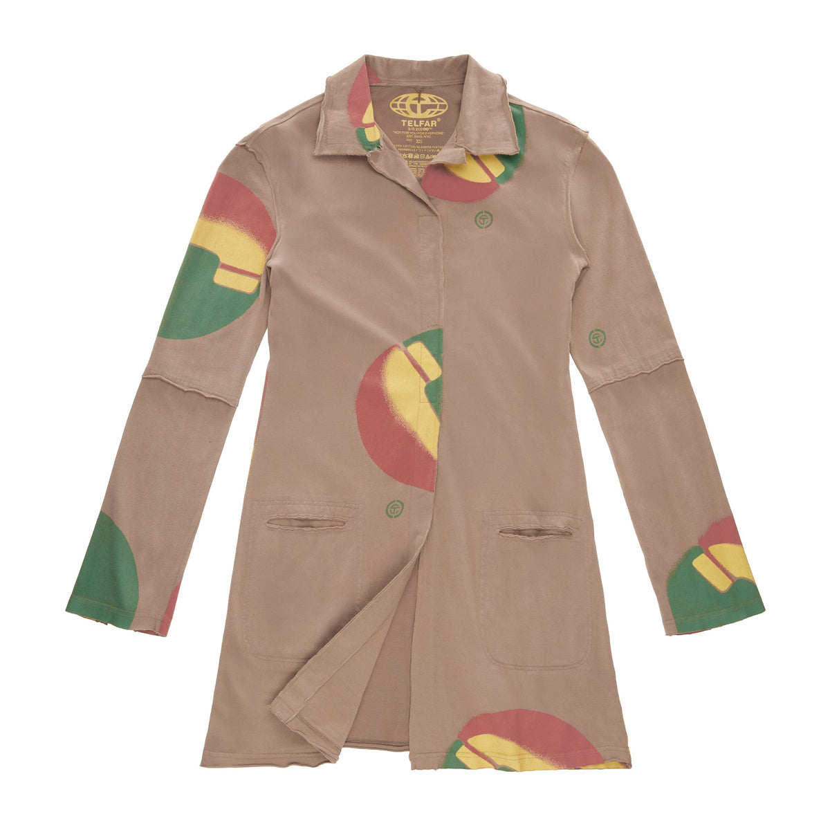 Telephone Tall Split Dress Shirt - Mud - Tops & T-Shirts