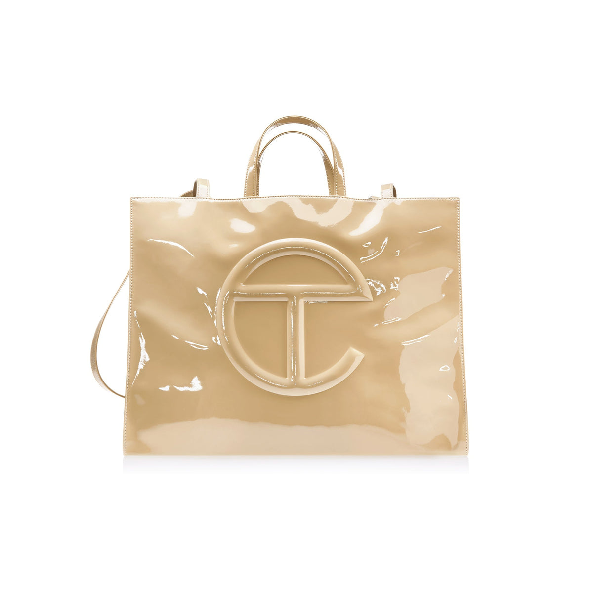 Large Shopping Bag - Khaki Patent - Shopping Bags & Shoppers