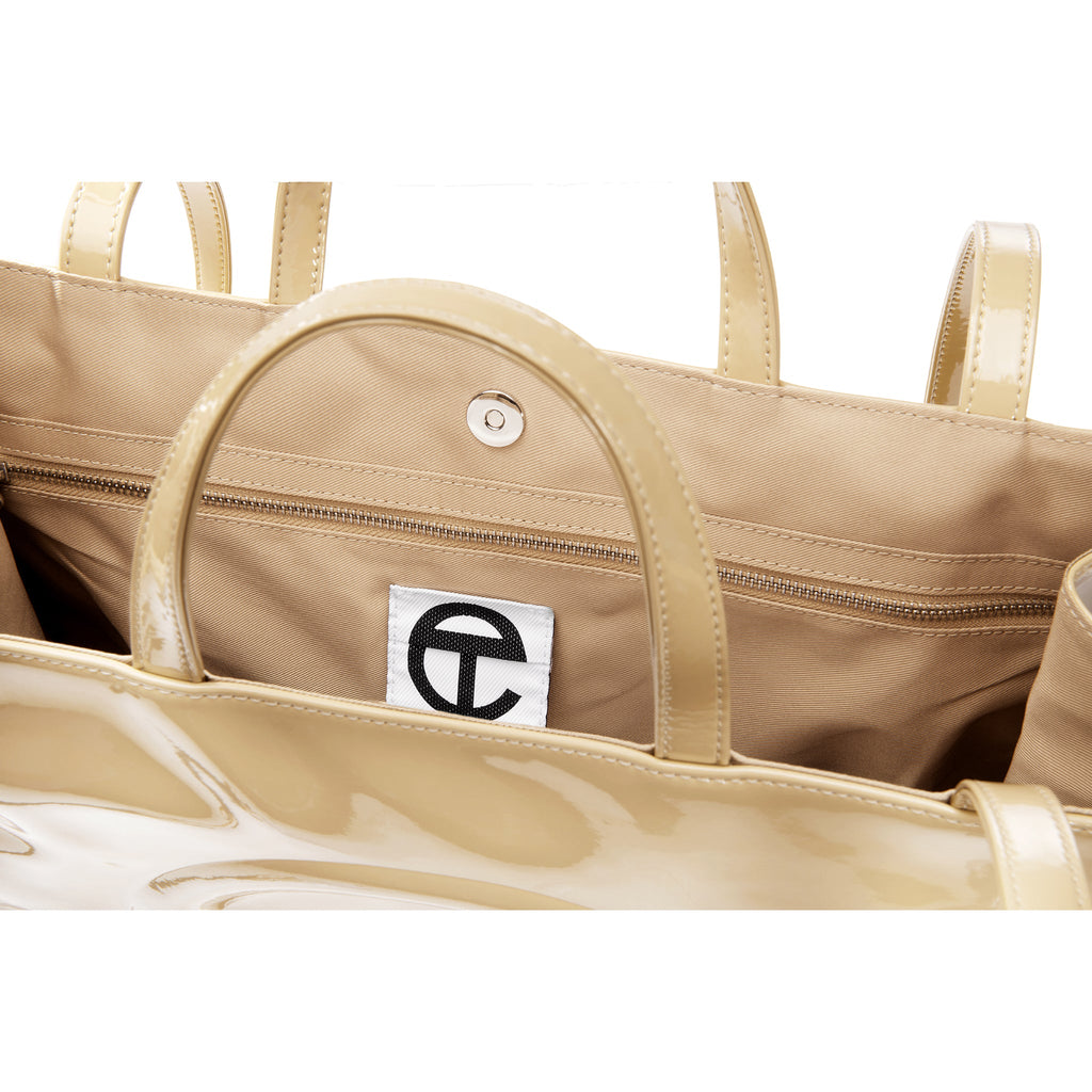 Large Shopping Bag - Khaki Patent - Shopping Bags & Shoppers