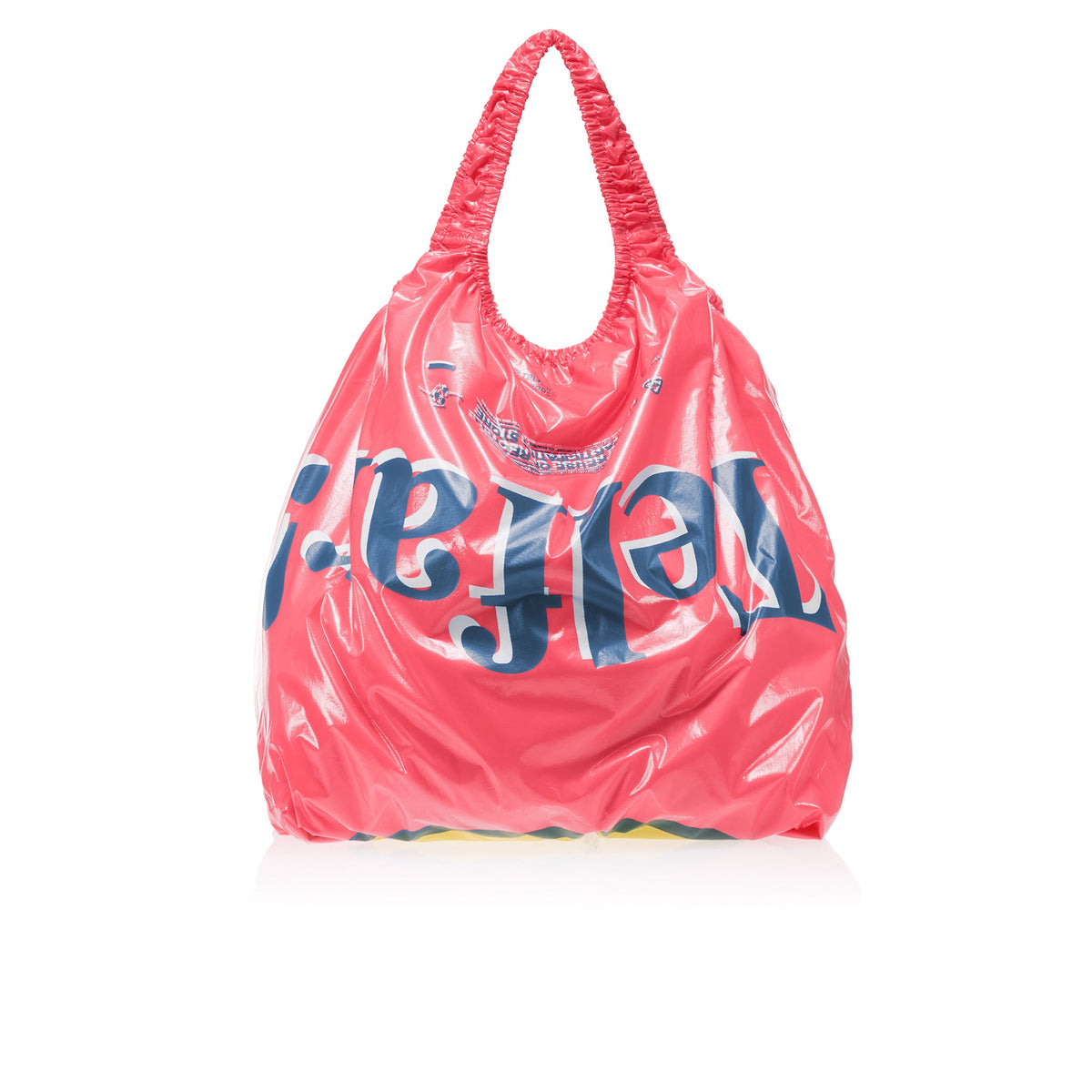 Jumbo Telfar Smiley Face Plastic Bag - Pink Haze - Plastic Bags