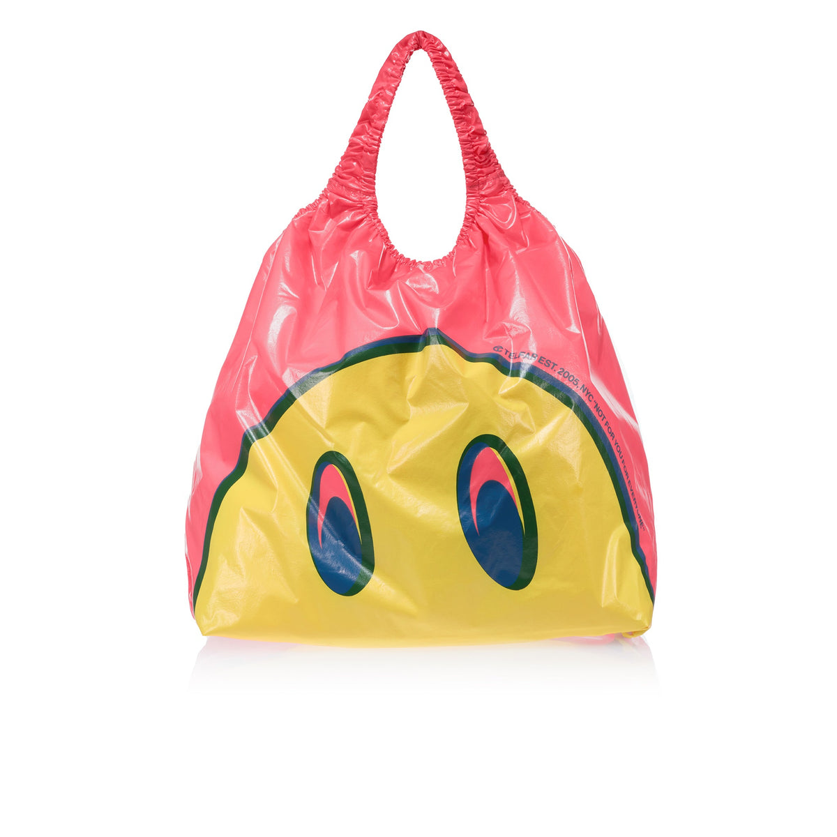 Jumbo Telfar Smiley Face Plastic Bag - Pink Haze - Plastic Bags