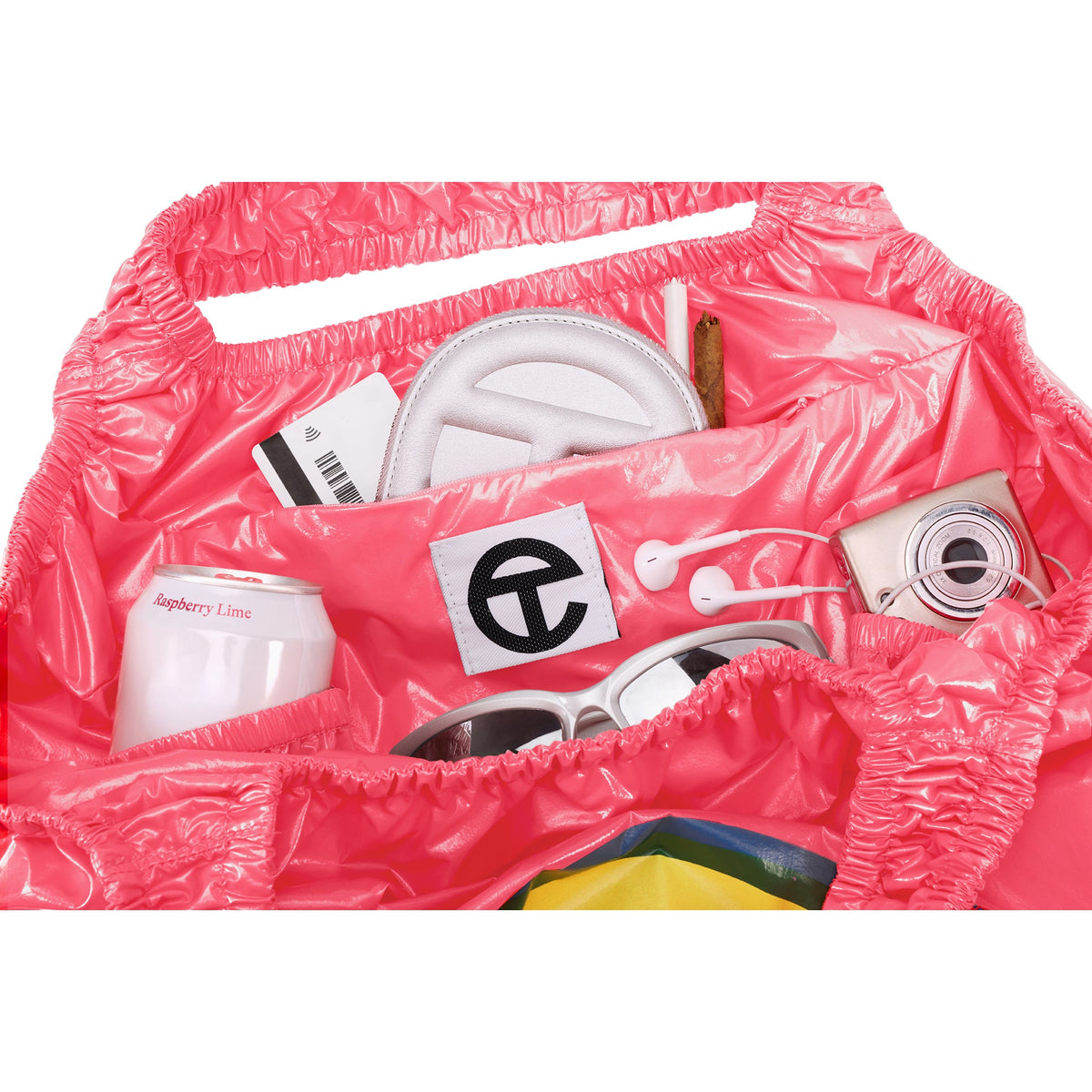 Jumbo Telfar Smiley Face Plastic Bag - Pink Haze - Plastic Bags