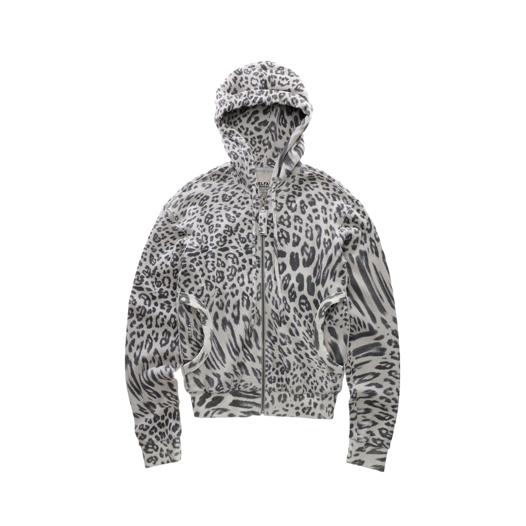 Leopard Thermal Hoodie - Grey - Sweaters & Hoodies