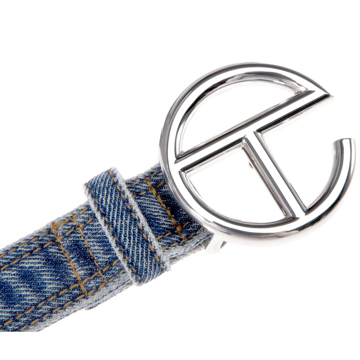 Denim Logo Belt - Blue - Belts
