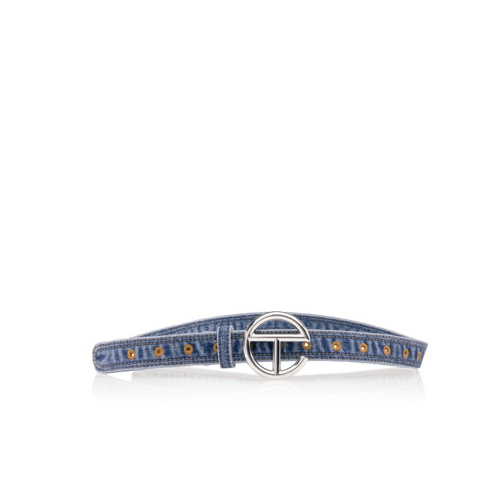Denim Logo Belt - Blue - Belts