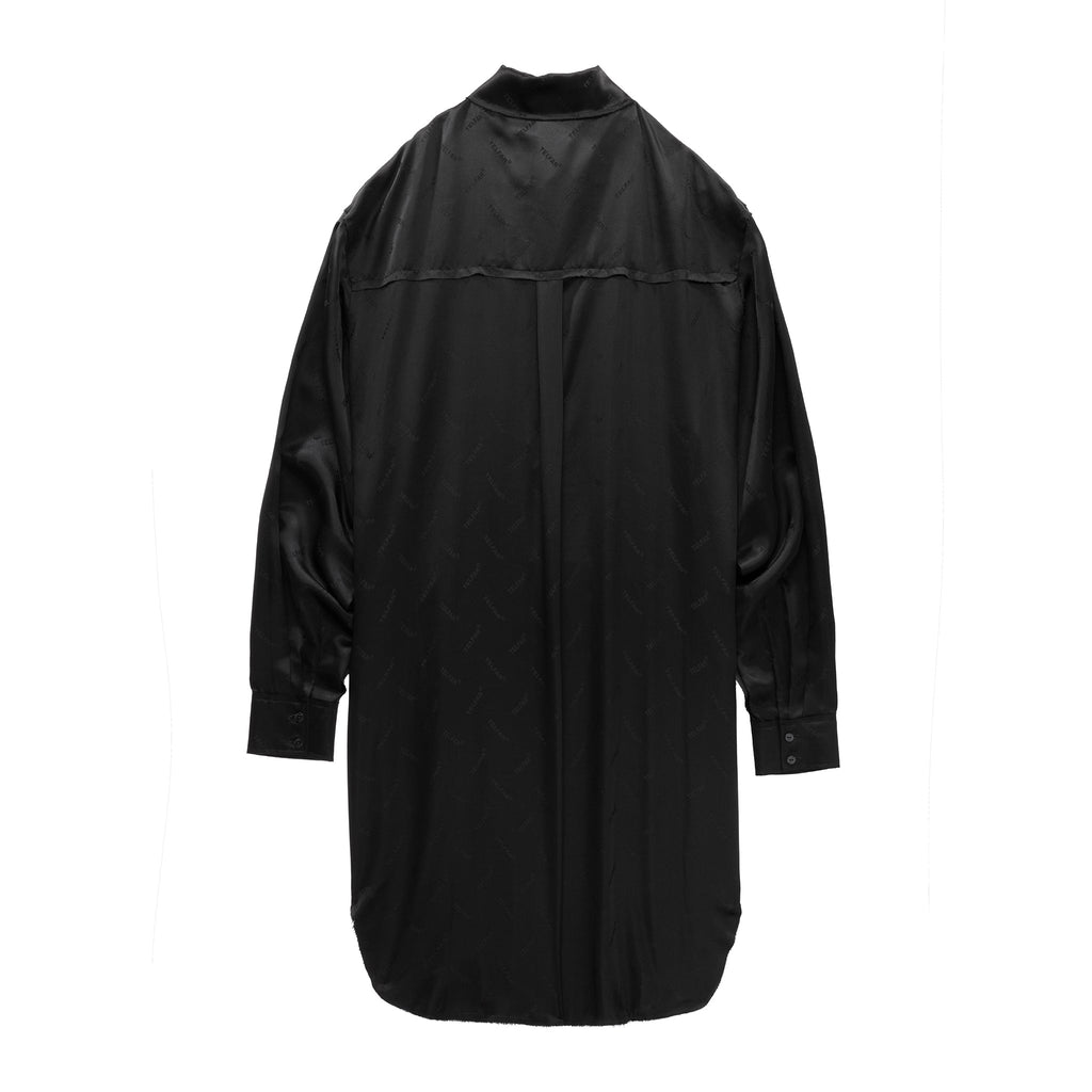 Oversized Dress Shirt - Black - Tops & T-Shirts