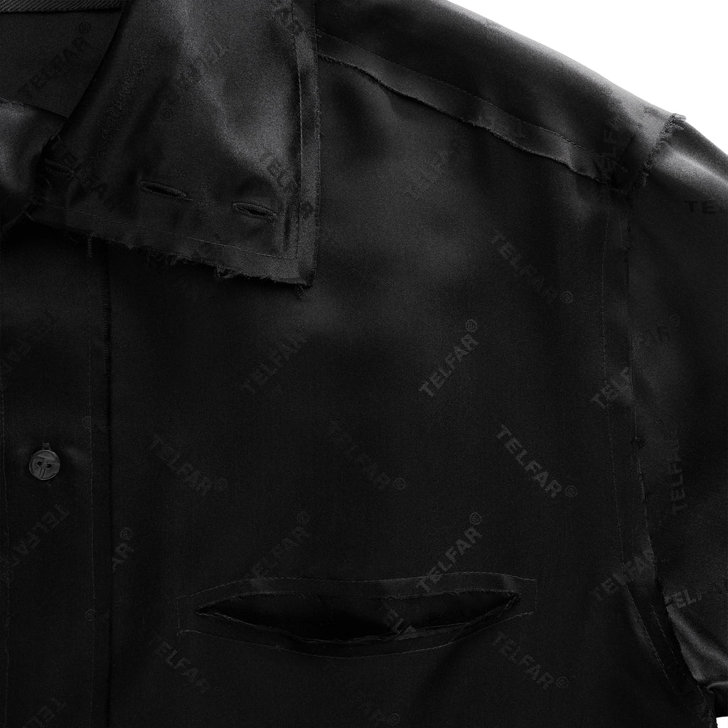 Oversized Dress Shirt - Black - Tops & T-Shirts