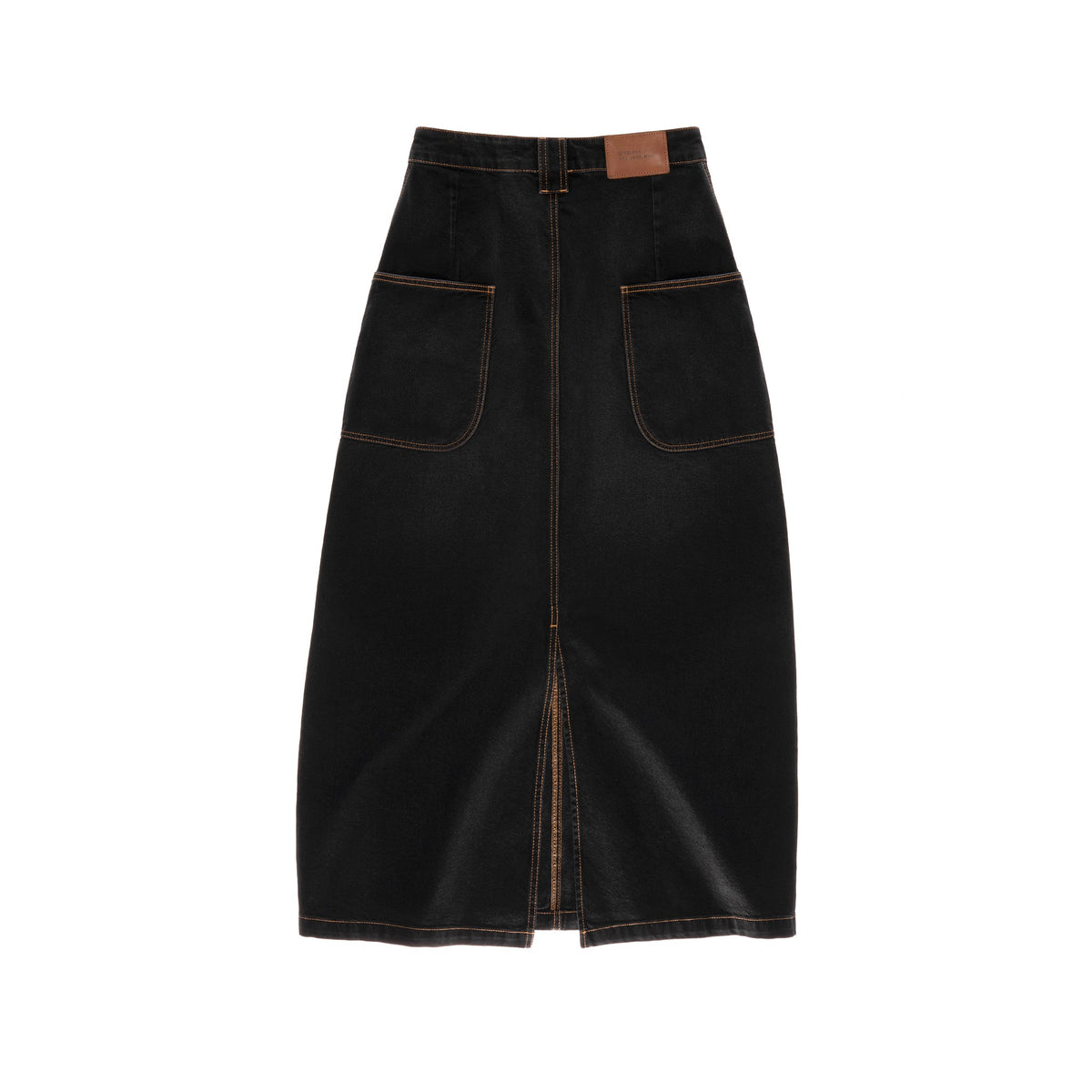 Long Jean Skirt - Black - Dresses & Skirts