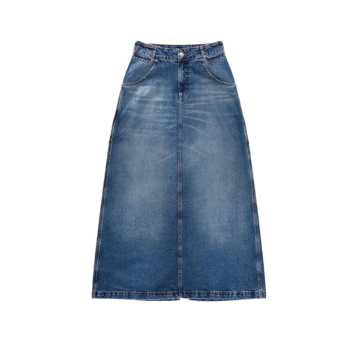 Long Jean Skirt - Blue - Dresses & Skirts
