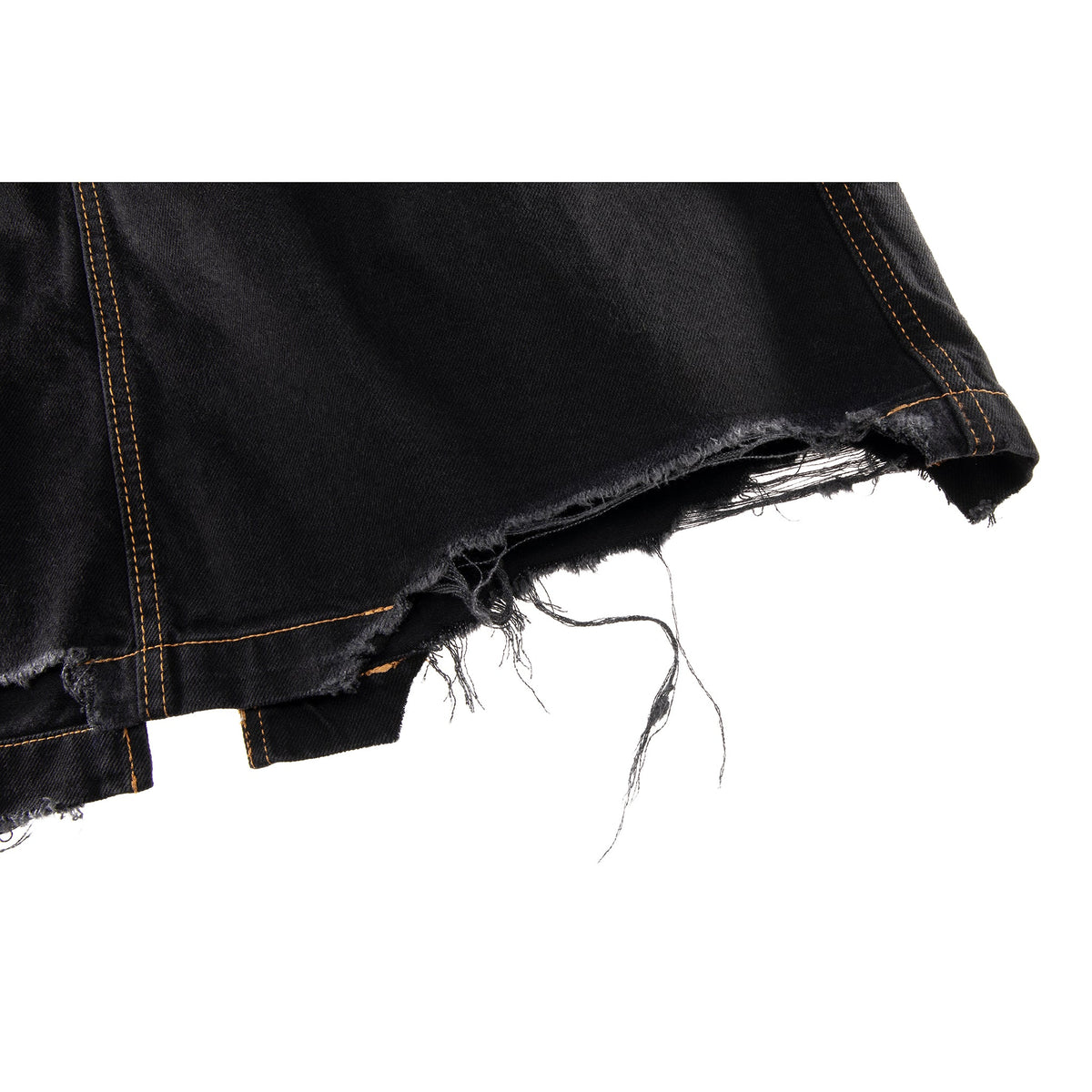 Long Jean Skirt - Distressed Black - Dresses & Skirts