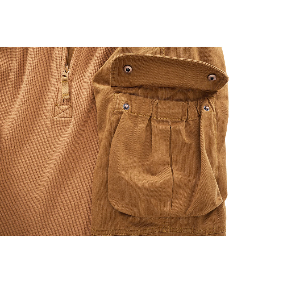 Long Sleeve Cargo Thermal - Tan - Sweaters & Hoodies