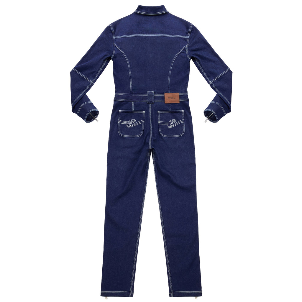 Long Sleeve Jumpsuit - Blue - Jackets & Outerwear