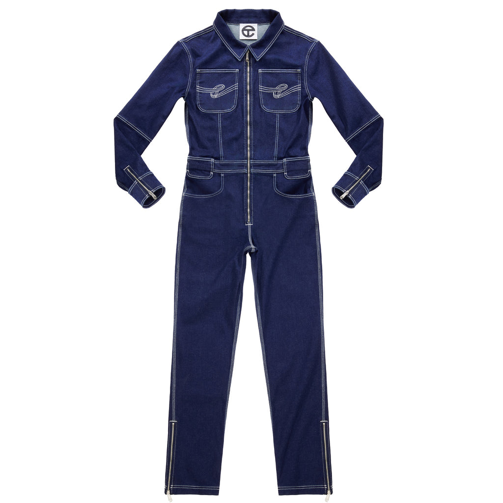Long Sleeve Jumpsuit - Blue - Jackets & Outerwear