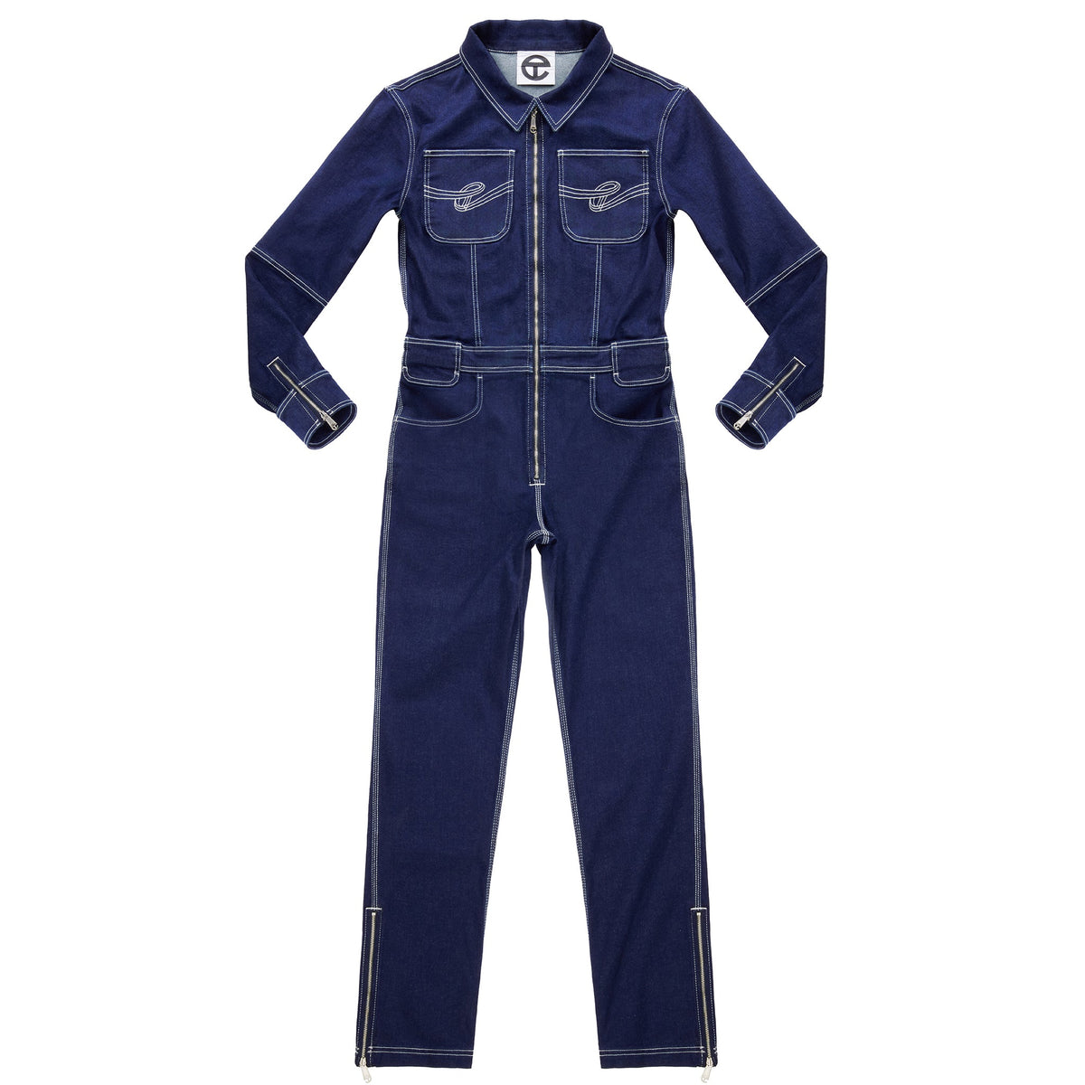 Long Sleeve Jumpsuit - Blue - Jackets & Outerwear
