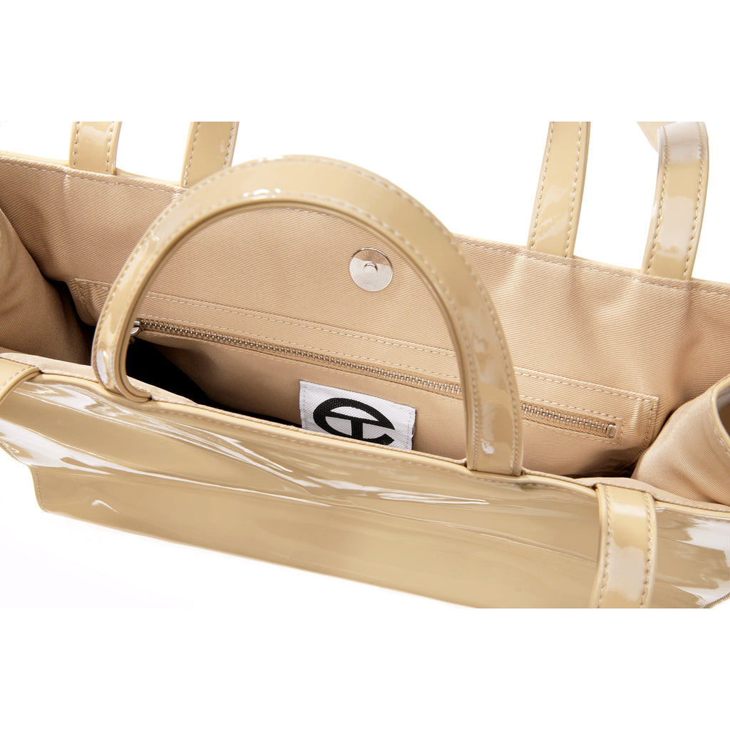 Medium Shopping Bag - Khaki Patent - Shopping Bags & Shoppers