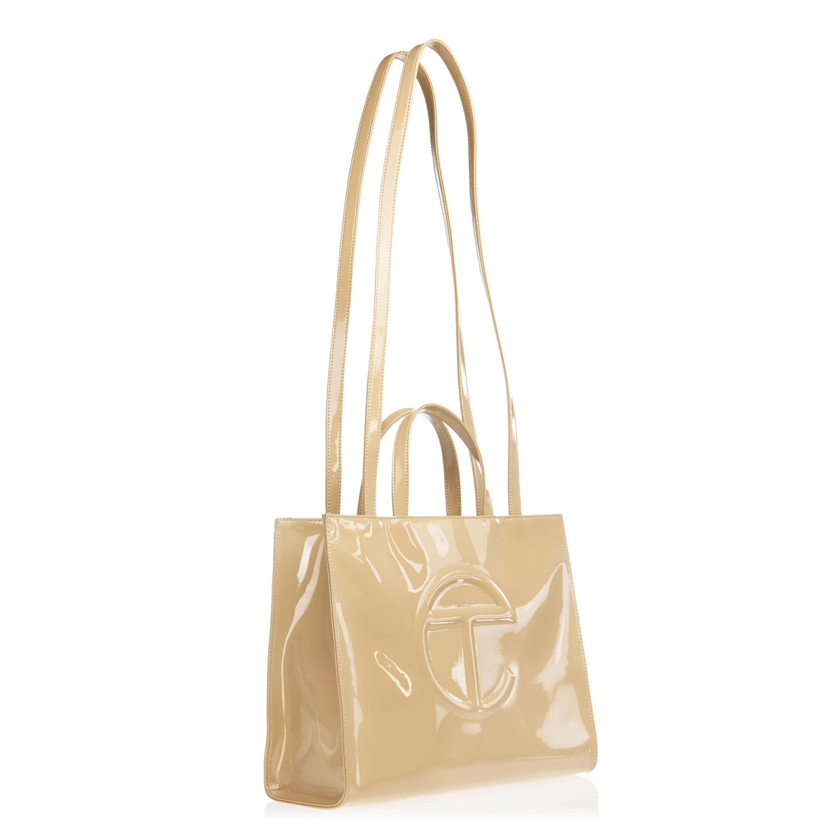 Medium Shopping Bag - Khaki Patent - Shopping Bags & Shoppers