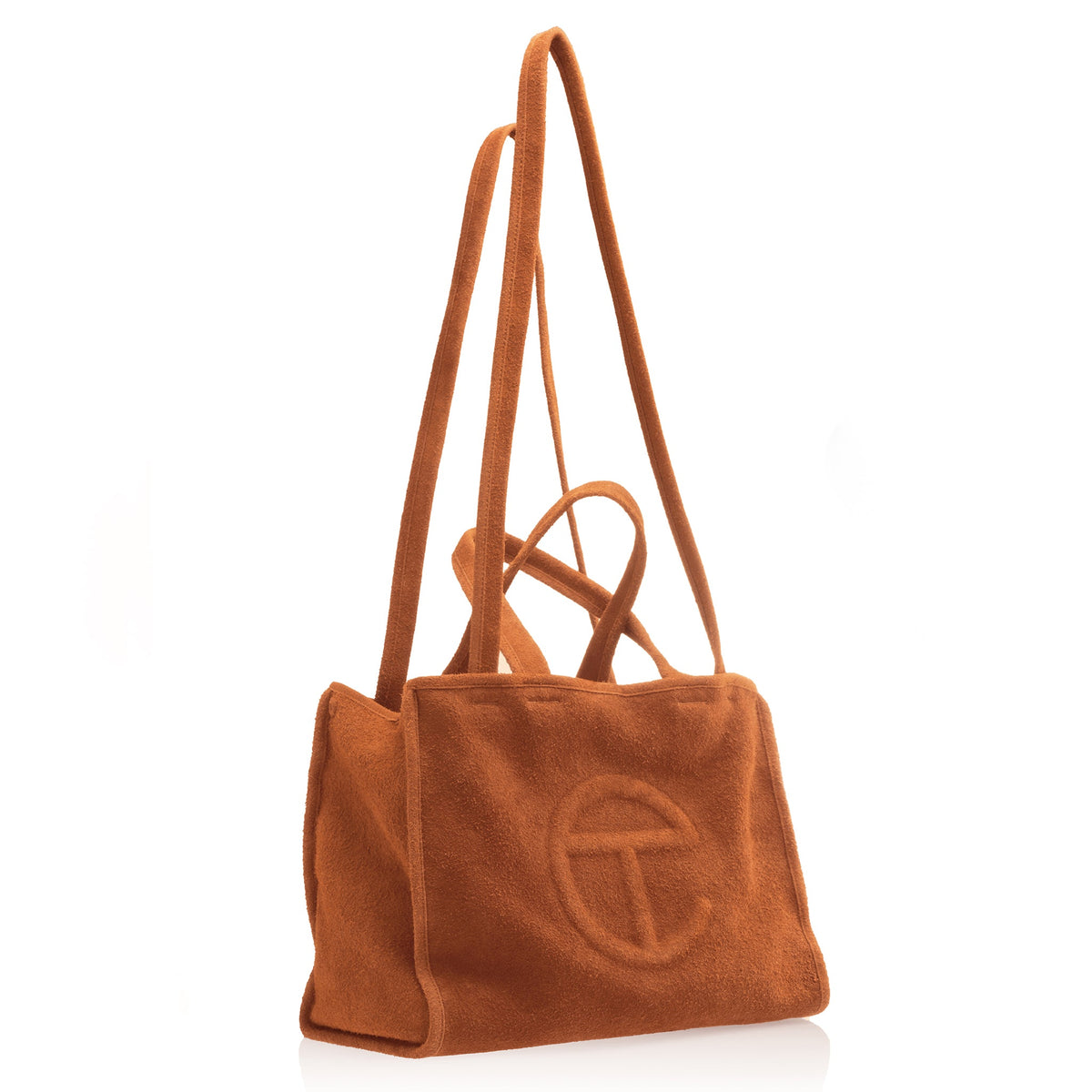Medium Suede Carry Bag - Rust - Carry Bags