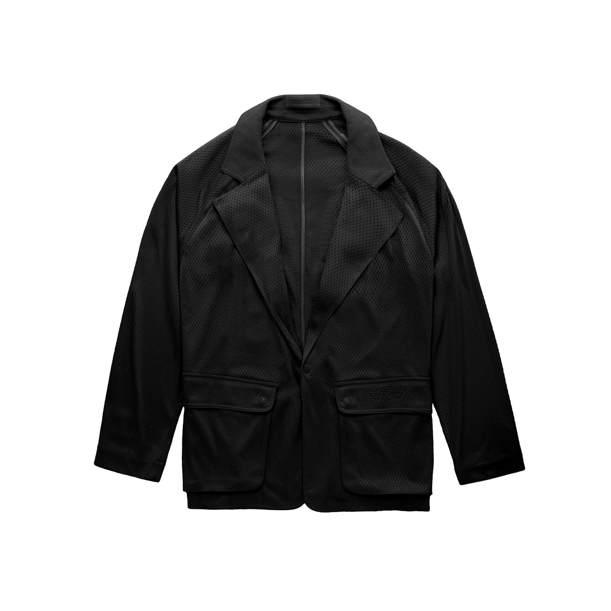 Mesh Cargo Blazer - Black - Jackets & Outerwear