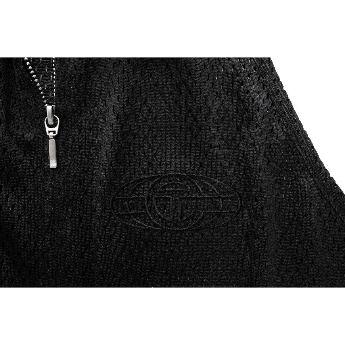 Mesh Sleeveless Polo - Black - Tops & T-Shirts