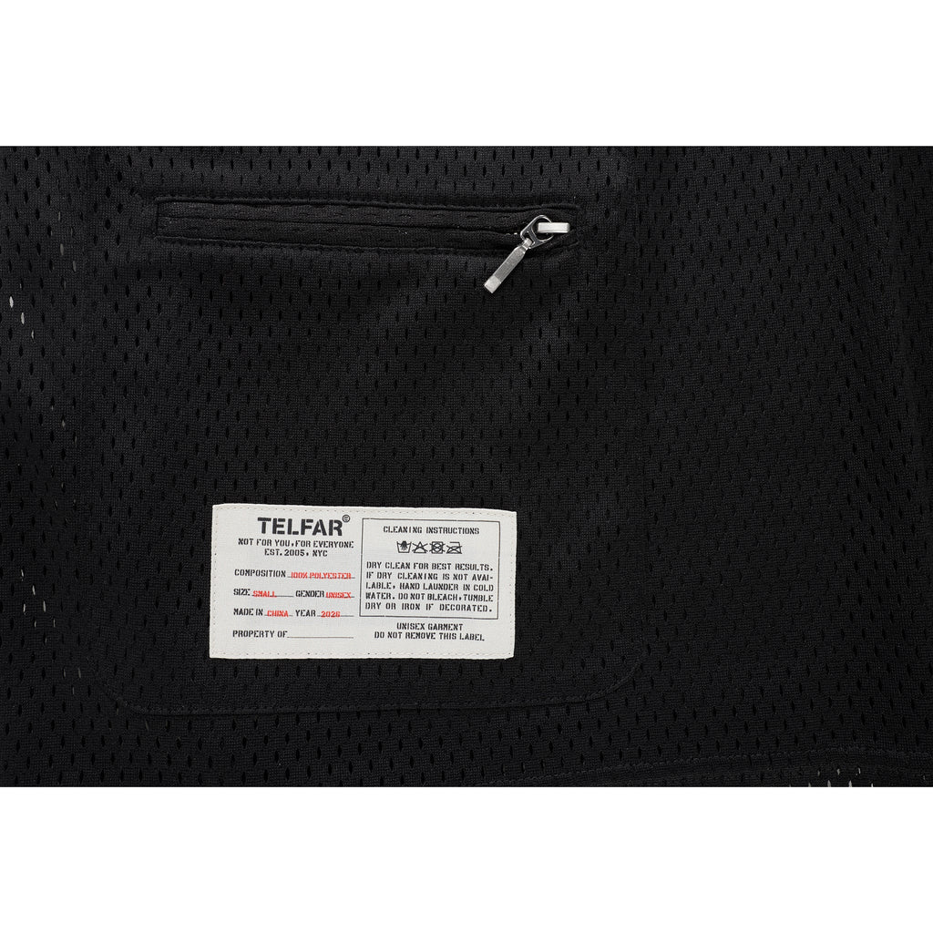 Mesh Sleeveless Polo - Black - Tops & T-Shirts