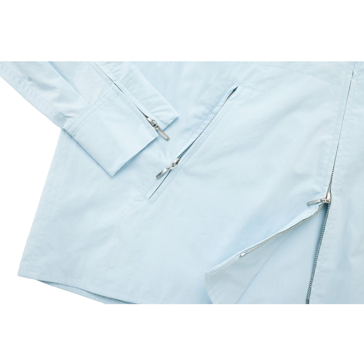 Moto Zip Shacket - Light Blue - Tops & T-Shirts