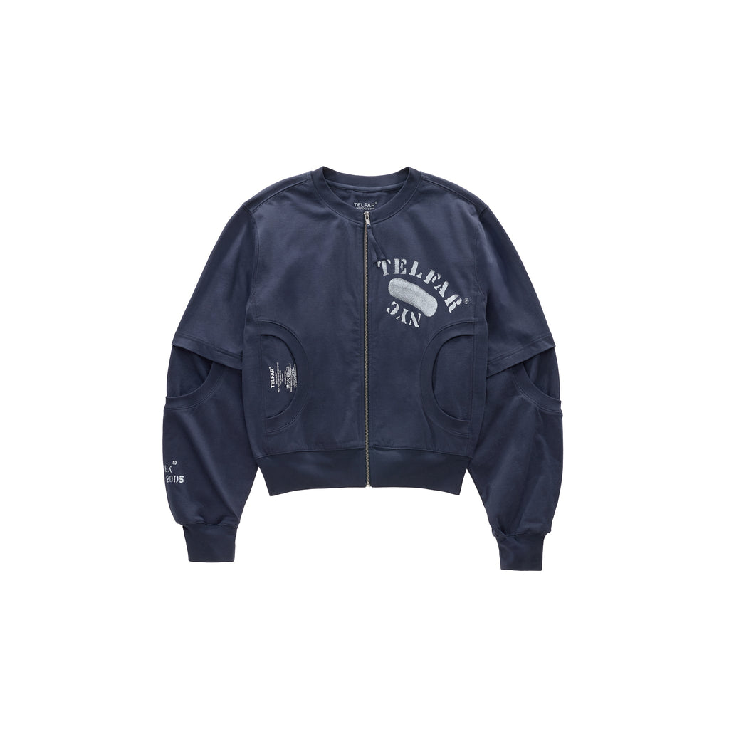 Telfar NYC T-Shirt Bomber Jacket - Navy - Jackets & Outerwear