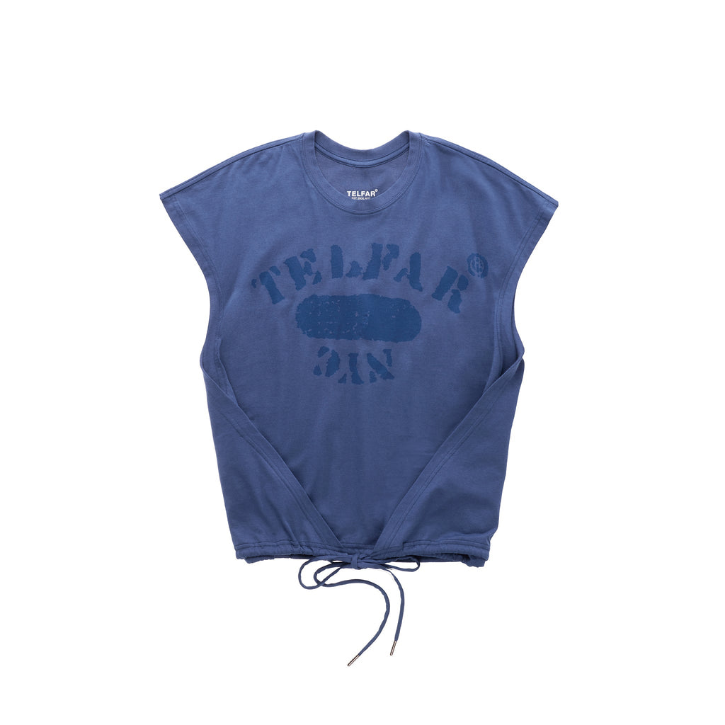 Telfar NYC Wrap Top - Navy - Tops & T-Shirts