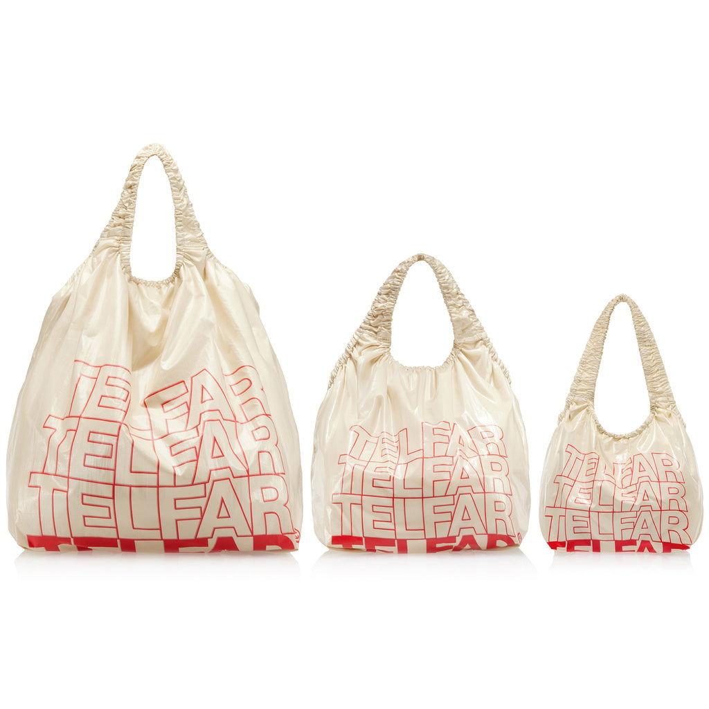 Jumbo Telfar Plastic Bag - Nude - Plastic Bags