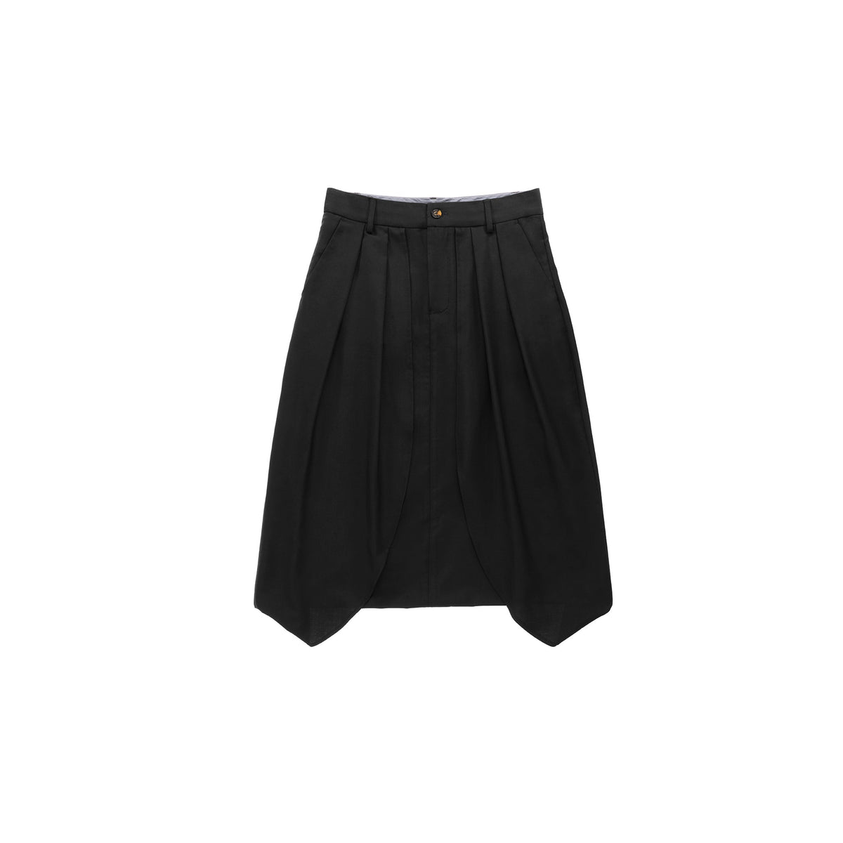 Pleated Wrap Short - Black - Pants & Shorts