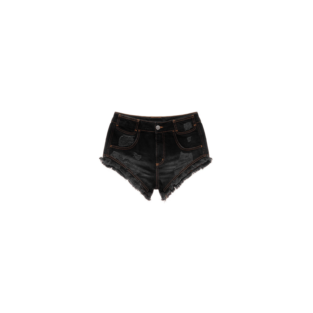 Poom Poom Jean Short - Distressed Black - Pants & Shorts