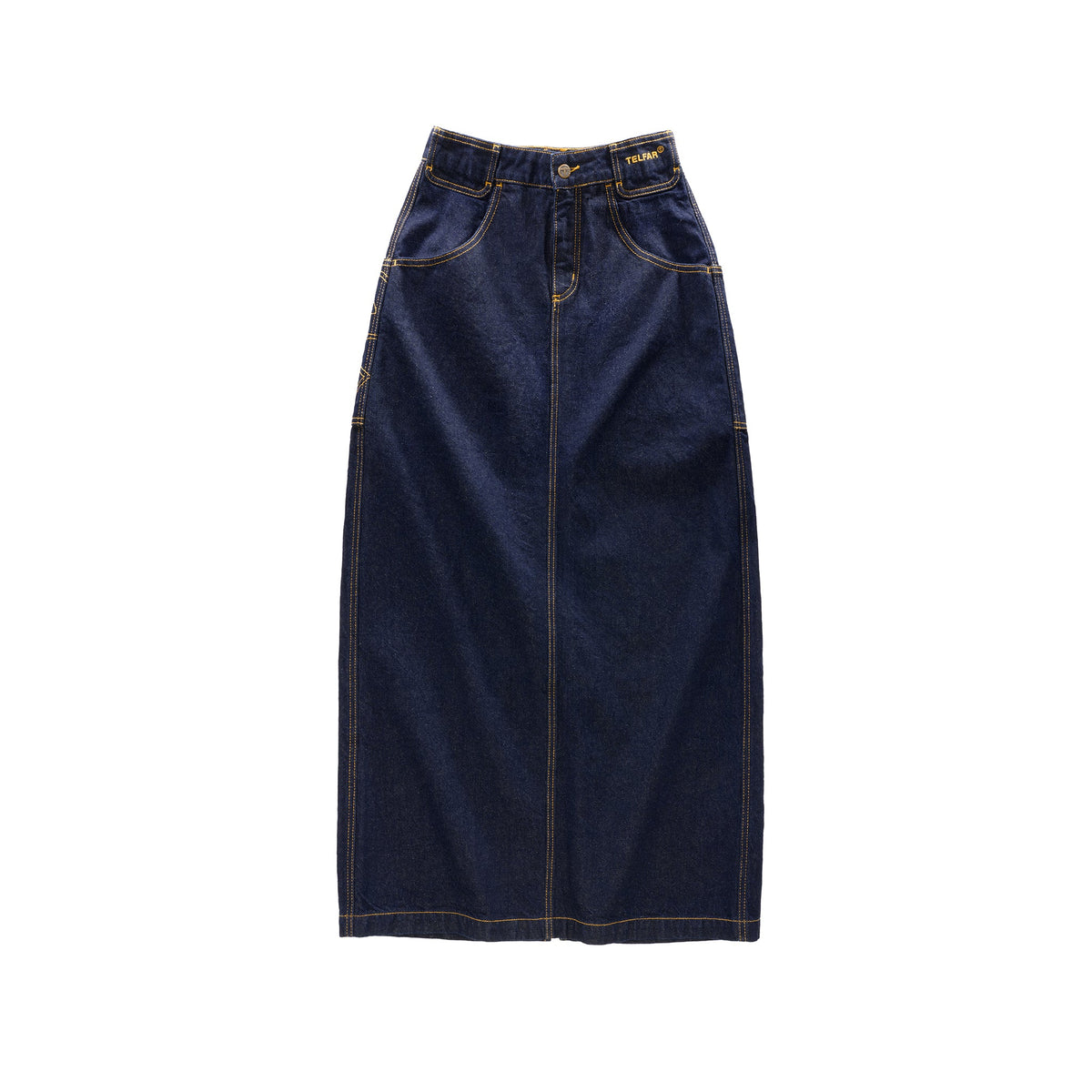 Raw Long Jean Skirt - Blue - Dresses & Skirts